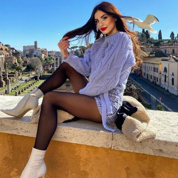 BLOGGER'S FAVE! Zara Textured Weave Mini Skirt Blue Sz M NWT - Picture 9 of 13